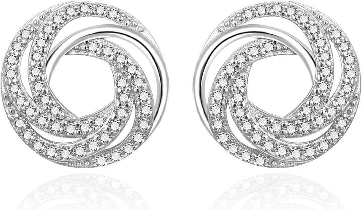 Immagine prodotto Agato - Sparkling Silver Earrings Intertwined Wheels AGT-E238PW (Argento)