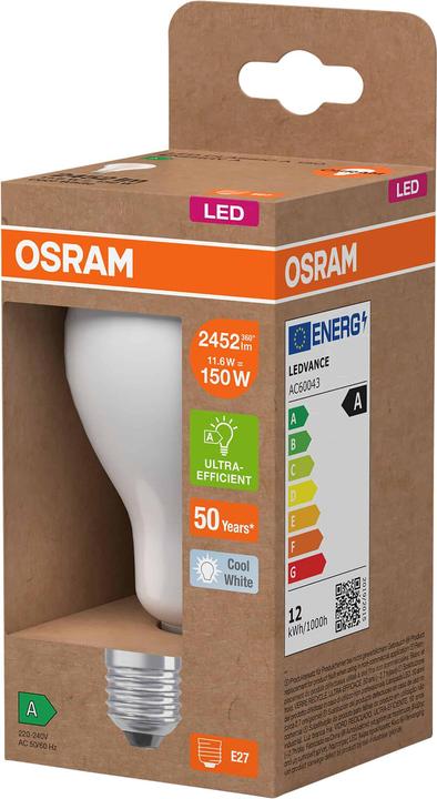 Produktbild Osram 4058075839205 LED EEK A - G E27 Glühlampenform 11.6 W 150 Neutralweiss O x (E27, 11.60 W, 2452 lm, 6 x, A)