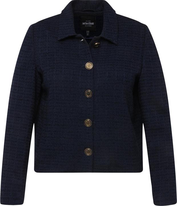 Produktbild Ulla Popken Bouclé-Jacke, Hemdkragen, Acetatfutter (58)