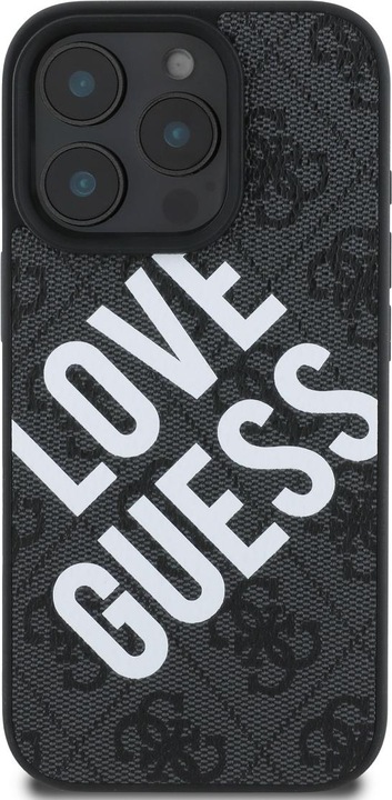 Produktbild Guess PU Leather 4G Big Love Logo MagSafe Case for iPhone 16 Pro Black (Apple iPhone 16 Pro)