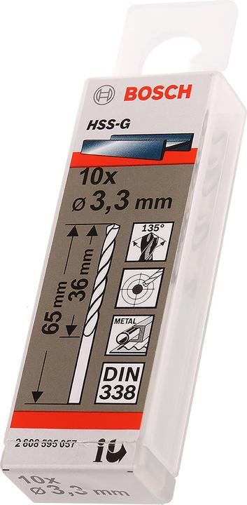 Immagine prodotto Bosch Professional Zubehör Trapano PRO Metal HSS-G, 3,3 x 36 x 65 mm (3,3 mm)