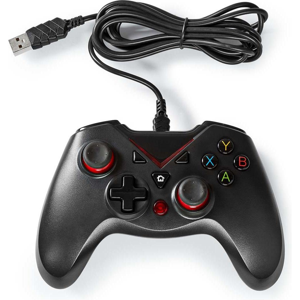 Thumbnail - Nedis Gamepad USB Type-A Stromversorgung über USB PC Anzahl Knöpfe: 12 Kabellänge: 1.60 m (PC), Gaming Controller, Schwa...