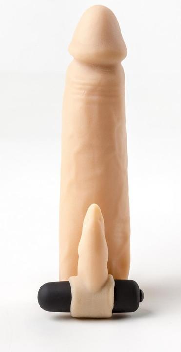 Actual product image Virgite Realistic penis sheath S3 flesh 16'2 cm with vibration