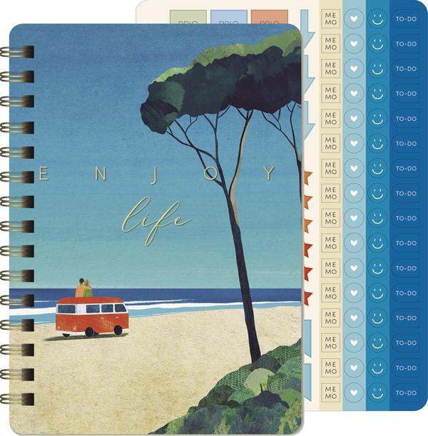 Notizblock Summer (A5, Gepunktet, Liniert, Harter Einband)