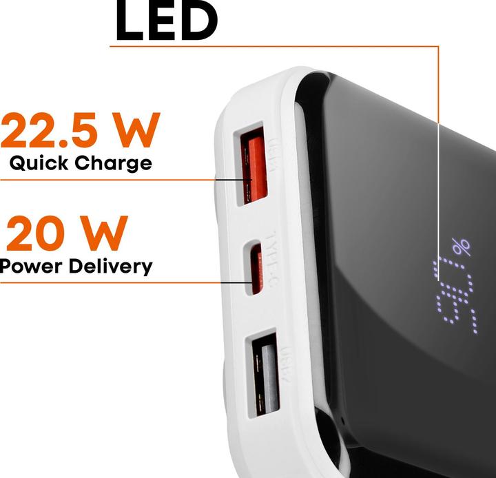Image du produit LinQ Banque de puissance 10 000mAh + câble Lightning / USB-C (10000 mAh)