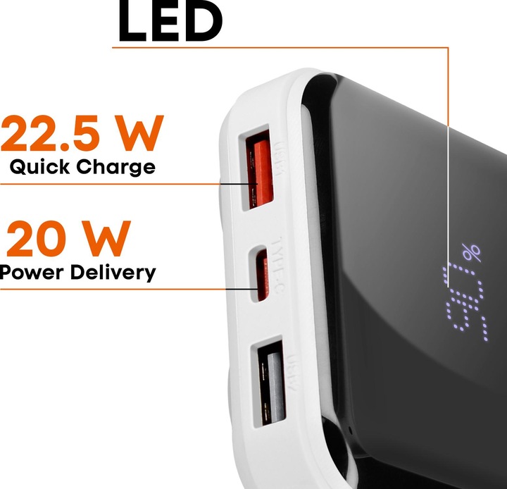 Actual product image LinQ 10,000mAh power bank + Lightning / USB-C cable (10000 mAh)