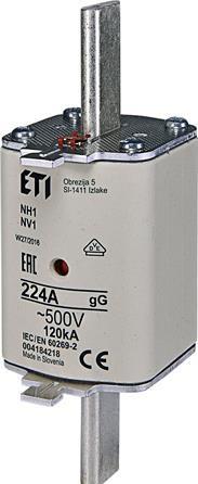 Csdk SL Sicherung NH1 224A gG, 500V AC, Ausschaltvermögen 120kA, Norm IEC 60269-1, IEC 60269-2, mit Statusan