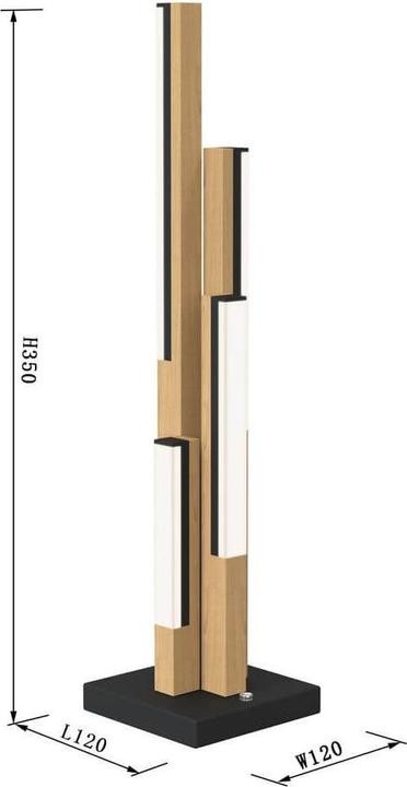 Produktbild Wofi Catania LED Tischleuchte Schwarz-Holz 10W Warmweiss Dimmbar 8032-406