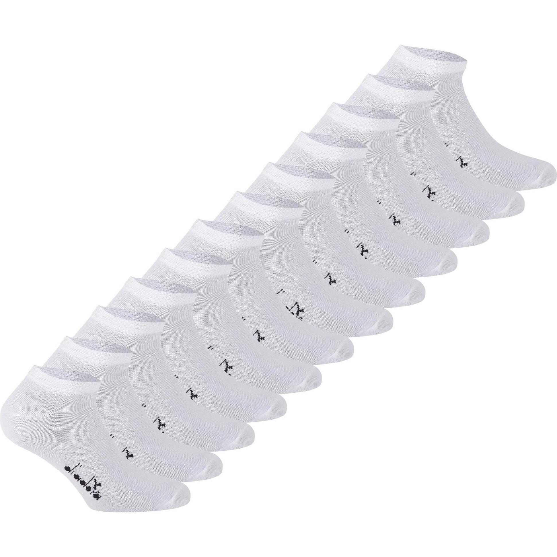 Diadora, Herren, Socken, Unisex Sneaker, Weiss, (12er Pack, 39 - 42)