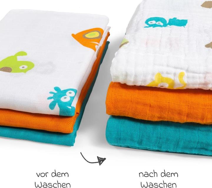 Produktbild Makian Mullwindeln & Mulltücher Mullwindel / Mulltuch 3er Pack 80 x 80 cm - Türkis (80 cm, 80 cm)