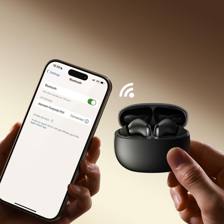 Actual product image Joyroom JR-FN1 Funpods Series Wireless Headphones (black) (ANC, 7 h, Wireless)