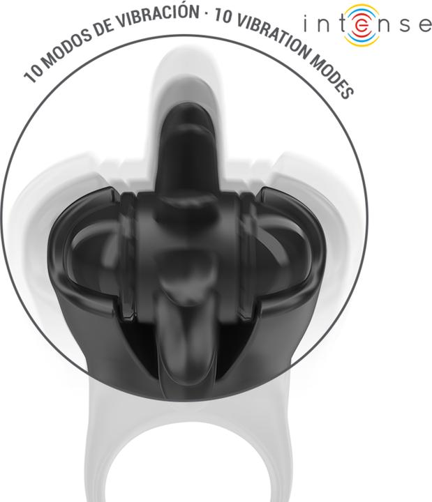 Actual product image Intense - Mabel Vibrationsring 10 Vibrationen Mit Klitorisstimulator Schwarz