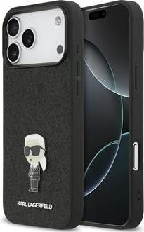 Karl Lagerfeld Fixed Glitter Metal Ikonik Case for iPhone 17 Pro Max Black (Apple iPhone 17 Pro Max)