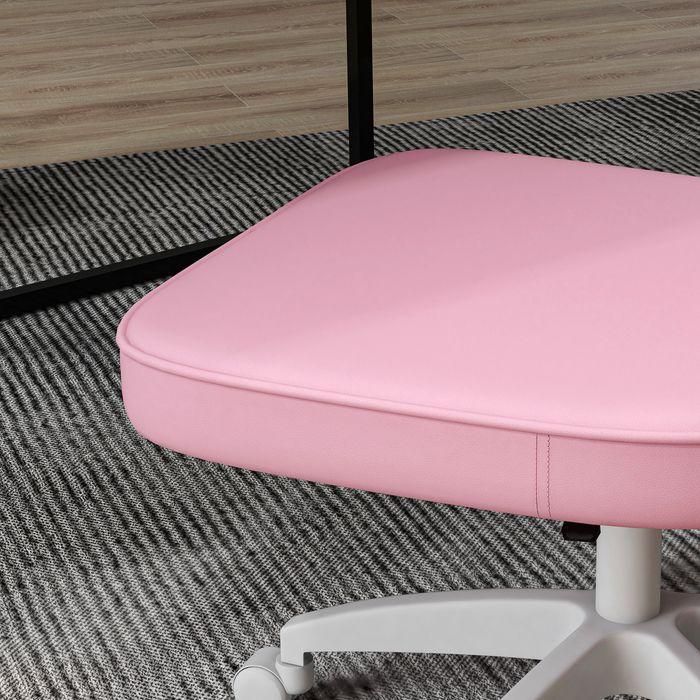 Image du produit Swisshandel24 Chaise de bureau, jusqu'à 120kg, similicuir, rose (42 - 52 cm)