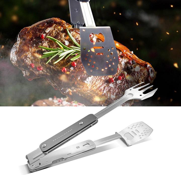 Actual product image Stahlwerk BBQ multitool barbecue set with barbecue tongs barbecue fork barbecue turner