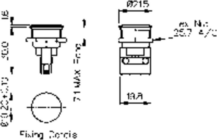 Actual product image Bulgin Switch,PB,vandal res,22mm,flush SPCO