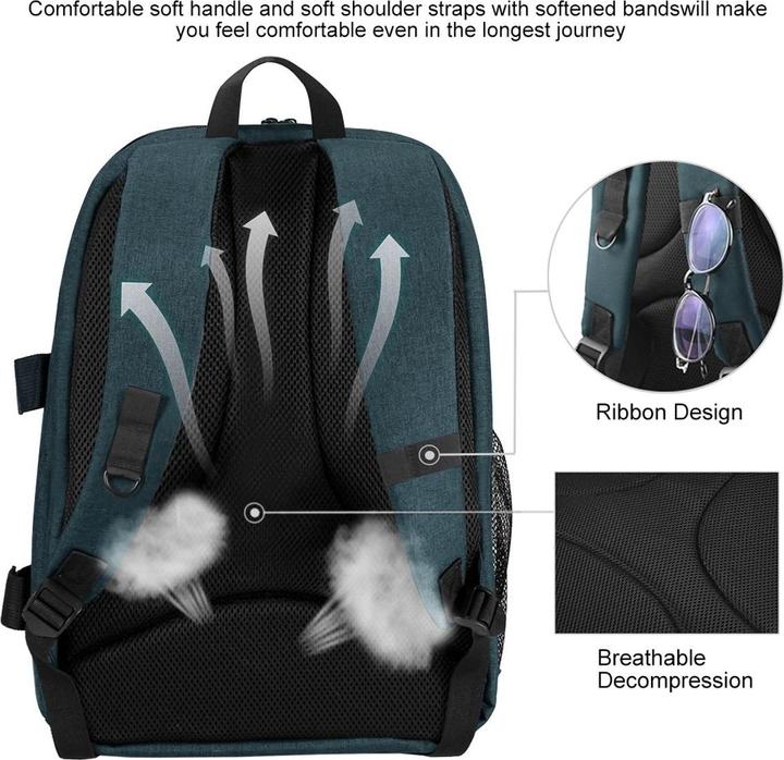 Produktbild König Design Kamera Foto Rucksack Tasche viel Platz für Kamera + Zubehör Drohne Regenschutz (Fotorucksack)