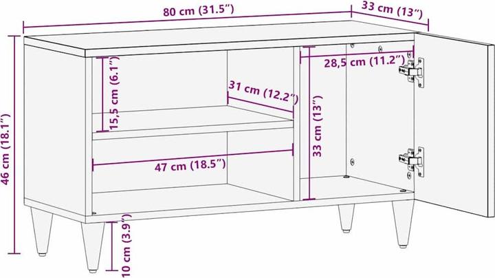 Image du produit vidaXL TV-Schränk (33 x 80 x 46 cm)