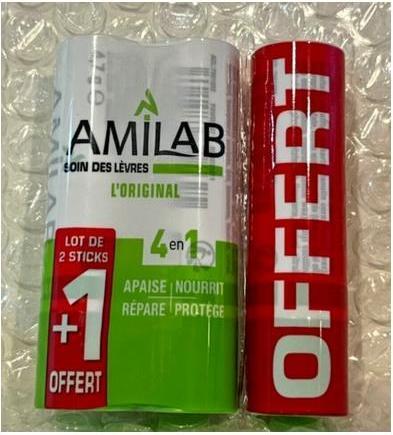 Actual product image Merck Amilab Lip Balm Stick 4.7g - Pack of 3 (Lip balm)