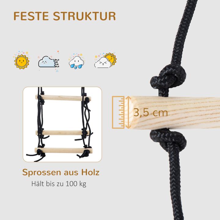 Image du produit Outsunny Échelle à crinoline pour enfants avec barreaux en bois