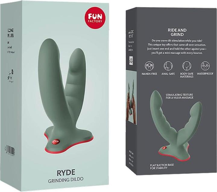 Actual product image Fun Factory - Ryde Double Dildo & Massager Green