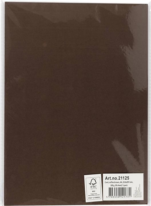 Produktbild Creativ Company Farbkarton dunkelbraun A4, 20 Blatt (180 g/m², 1 x)