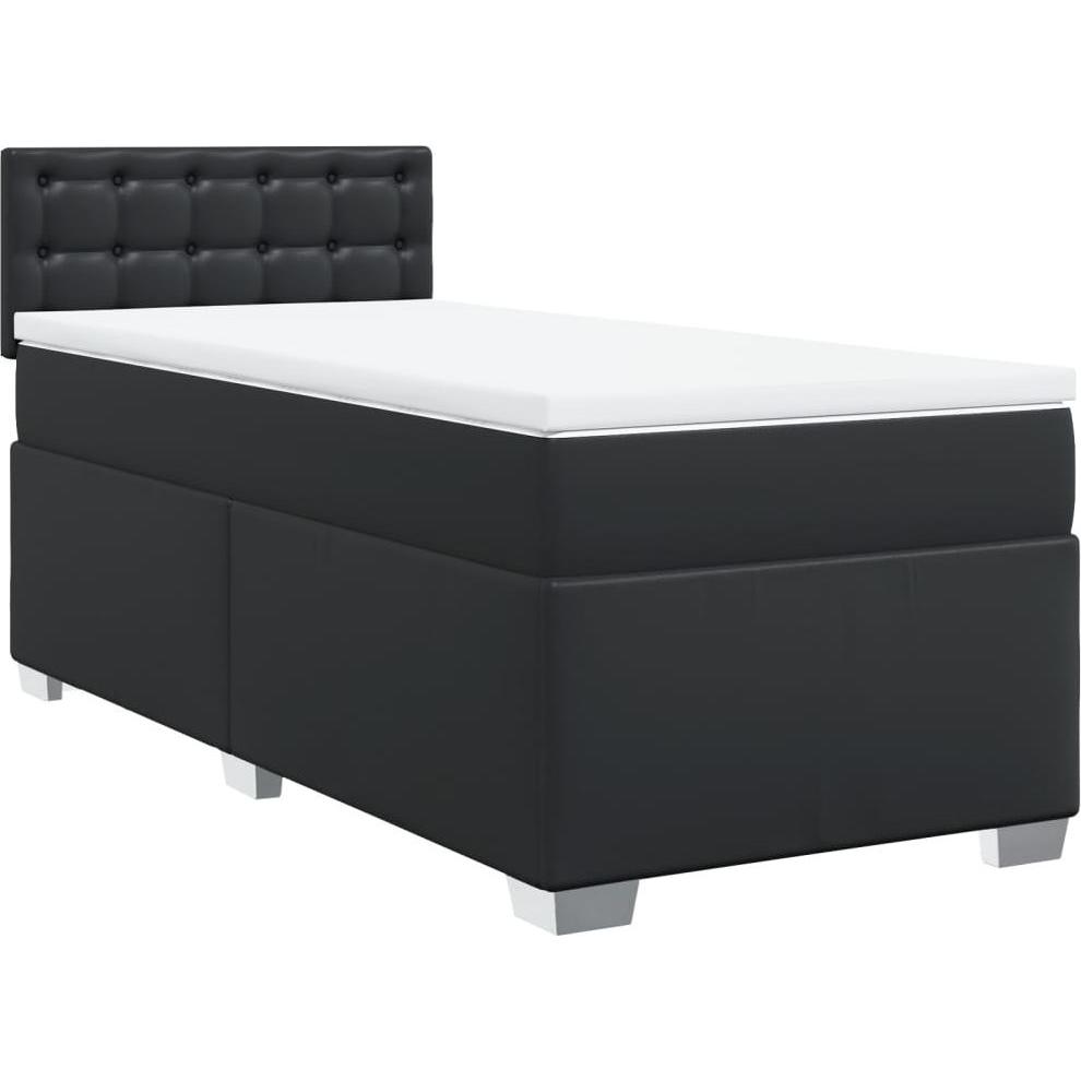 Thumbnail - VidaXL, Bett, Bo x springbett mit Matratze 100 x 200 cm Kunstleder (100 x 200 cm)