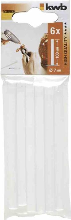 Produktbild kwb Heissklebesticks, transparent, 6 Stück Profi Klebepatronen