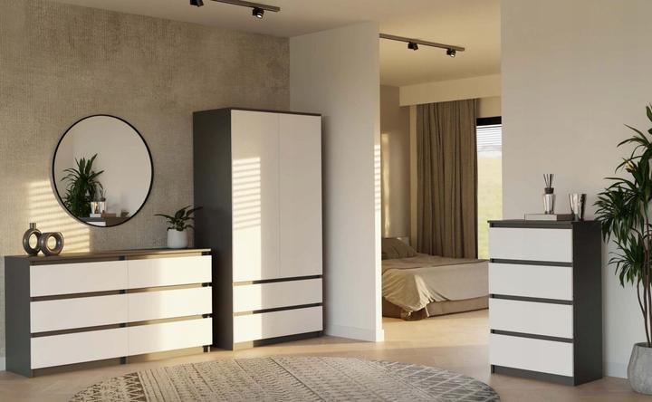 Produktbild Topeshop Schrank MALWA SS-90 anthrazit/weiss (90 x 50 x 180 cm)