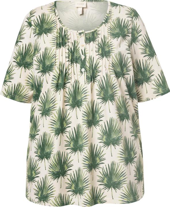 Actual product image Ulla Popken Eco Cotton Palm Leaf Short Sleeve Tee (50, 52)