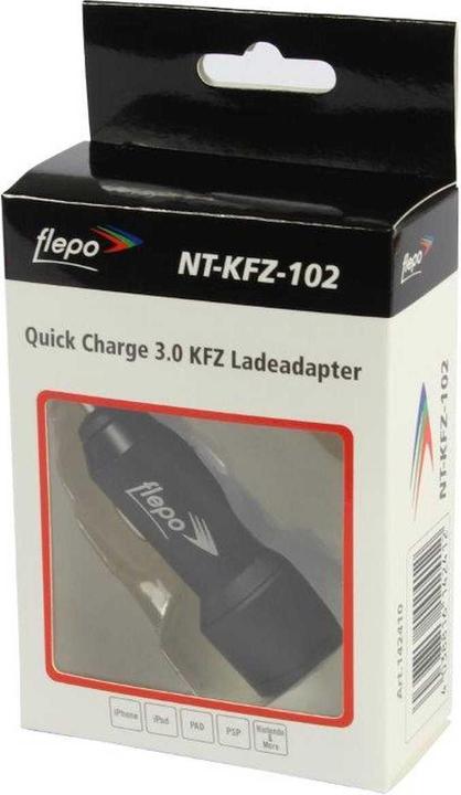 Immagine prodotto Flepo Alimentatore da auto 2 volte 12V-24V - max 4A - Quick Charge 3.0