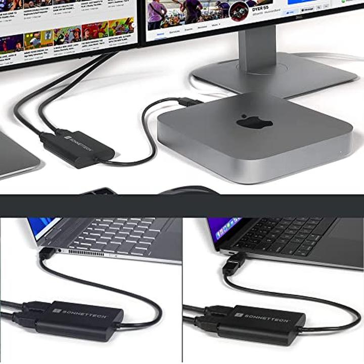 Immagine prodotto Sonnet Doppio adattatore HDMI 4K 60Hz per Mac M1 Thunderbolt *Nuovo (USB-C, USB-A, HDMI, 50 cm)