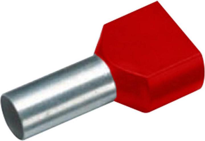 Produktbild Cimco Zwillings-Aderendhülse 1 mm² 8 mm Teilisoliert Rot 18 2466 100 St.