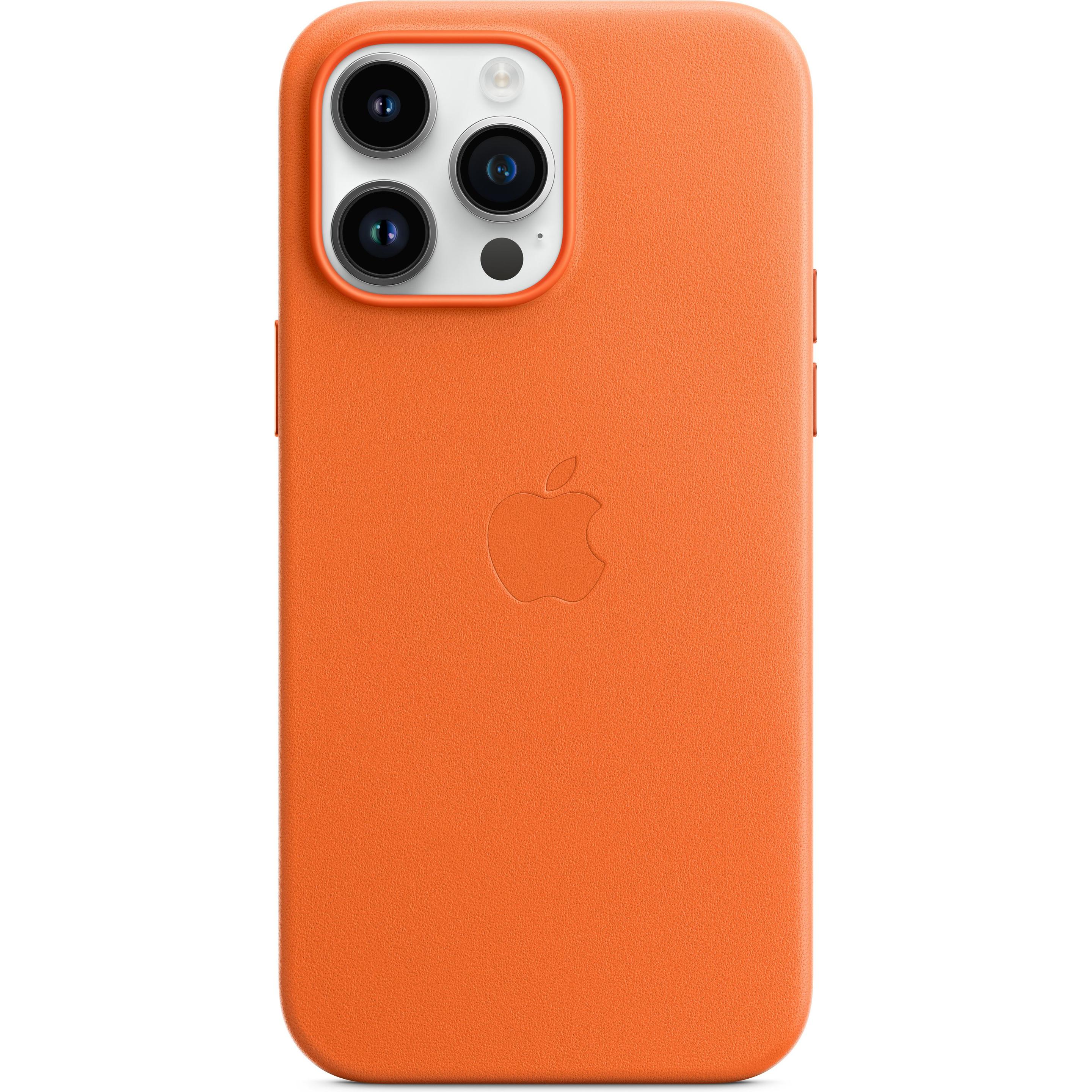Apple Leather Case with MagSafe (Apple iPhone 14 Pro Max), Smartphone Hülle, Orange