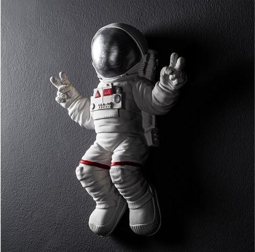 Immagine prodotto Wallxpert Decorazione da parete astronauta 35 x 48 cm, argento/bianco (35 x 48 cm)