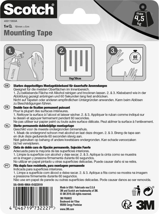 Actual product image Scotch Scotch-Fix Interior Mounting Tape (19 mm)