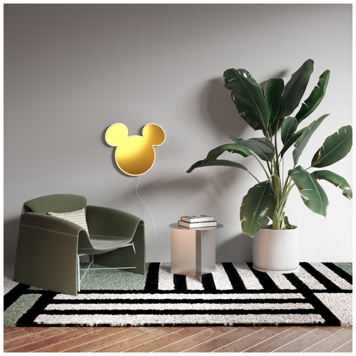 Actual product image YellowPop Mickey Mouse logo with gold mirror by