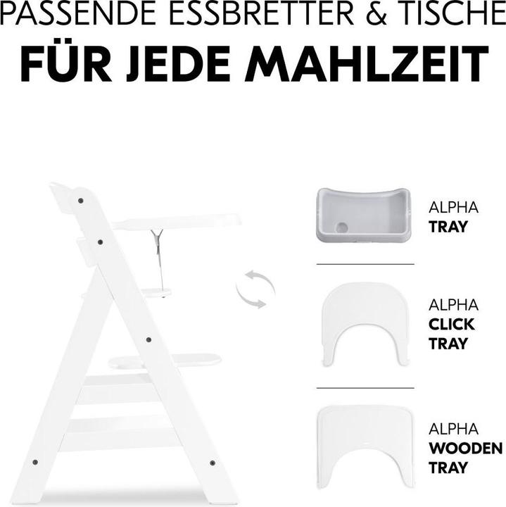 Actual product image Hauck Highchair Alpha Plus White in economy set - incl. seat cushion Highchairs (Highchair)