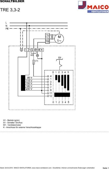 Actual product image Maico 5-stage transformer TRE 3.3-2