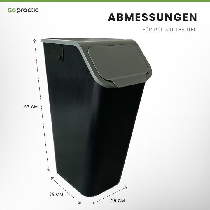 Immagine prodotto Go Practic 4er-Set Mülleimer mit Geruchsfilter (140 l)