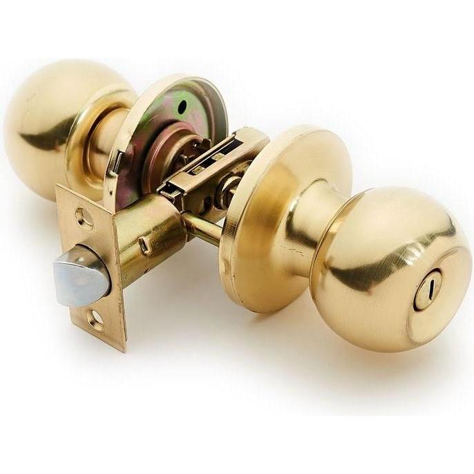 Okko, Türschloss + Schliesszylinder, Door Knob Lock 607 Sb Wc Mat Brass