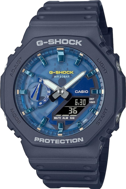 Actual product image Casio GA-2100AS-2AER Herrenuhr G-Shock Classic 45mm 20ATM (Analogue wristwatch, Digital watch)