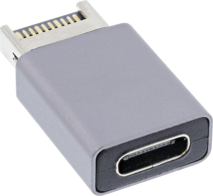 Produktbild InLine USB 3.2 Adapter, intern USB-E Frontpanel Stecker zu USB-C Buchse (USB Typ-C, 27 cm)