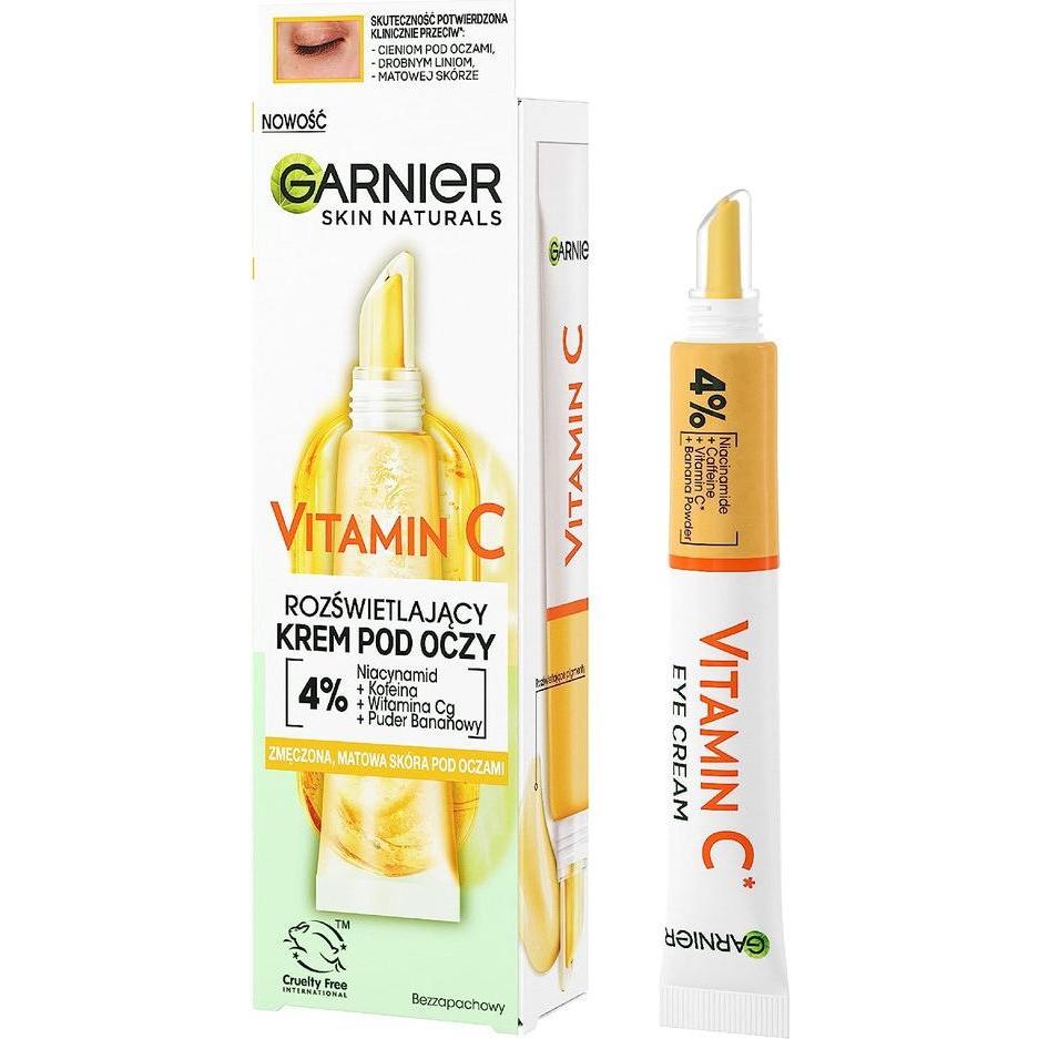 Garnier, Cura degli occhi, Skin Naturals Crema Occhi Illuminante alla Vitamina C 15Ml (Gel per la cura degli occhi, 15 ml, Giorno)