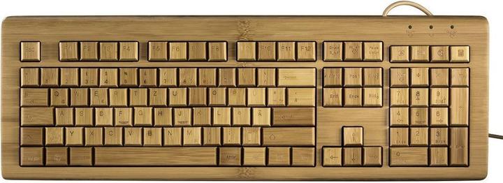 Produktbild Hama Multimedia-Tastatur "Bambus" (Deutschland, Kabelgebunden)