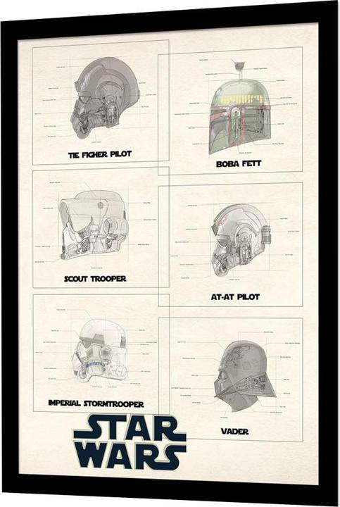 Star Wars Gerahmtes Poster Helm (40 x 30 cm)