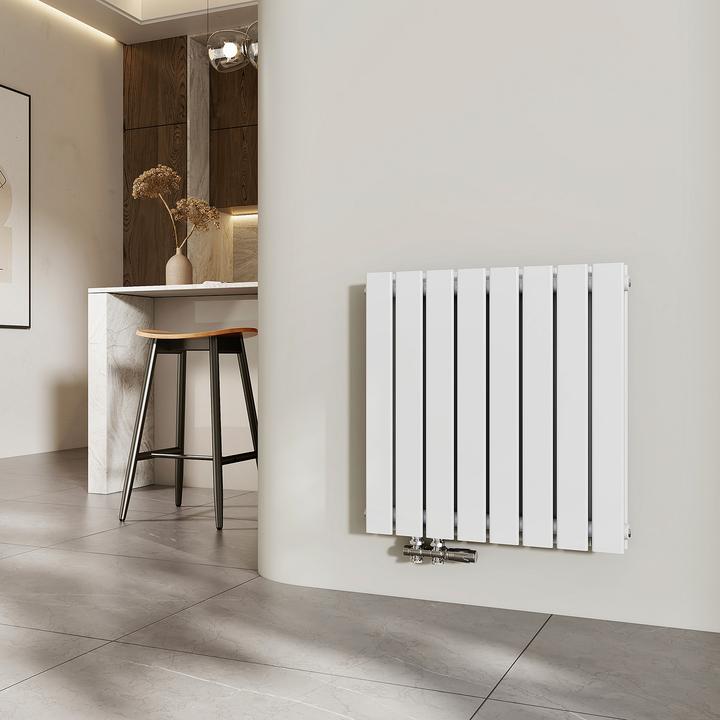 Produktbild Emke Heizkörper, Flachheizkörper mit Zentralanschluss, Weiss 63x61cm 826W Doppellagig (826 W)