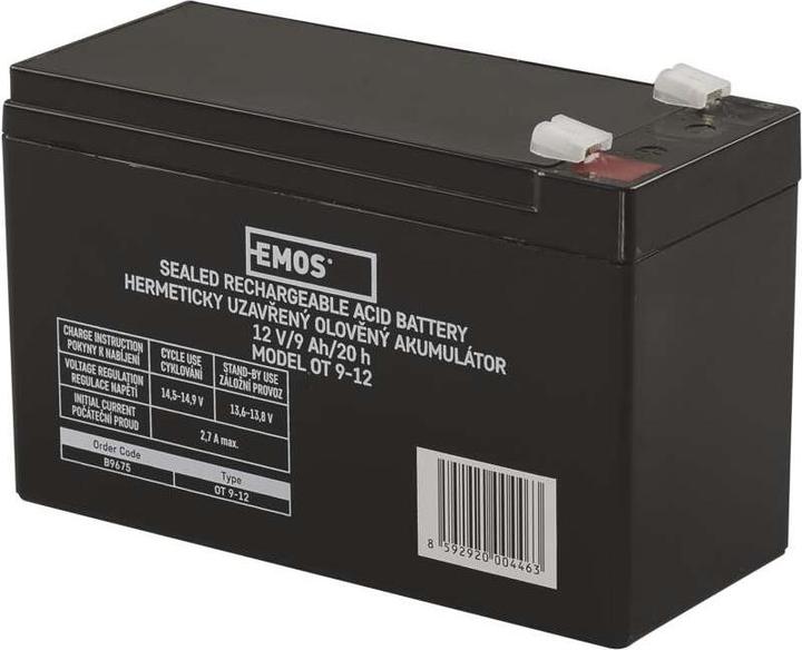 Produktbild Emos Wartungsfreier Blei-Akku 12 V/9 Ah, faston 6,3 mm (12 V, 9 Ah)