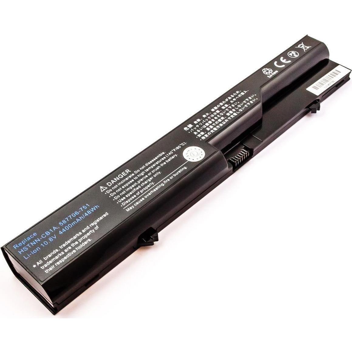 CoreParts MicroBattery (6 Zellen, 4400 mAh), Notebook Akku, Schwarz