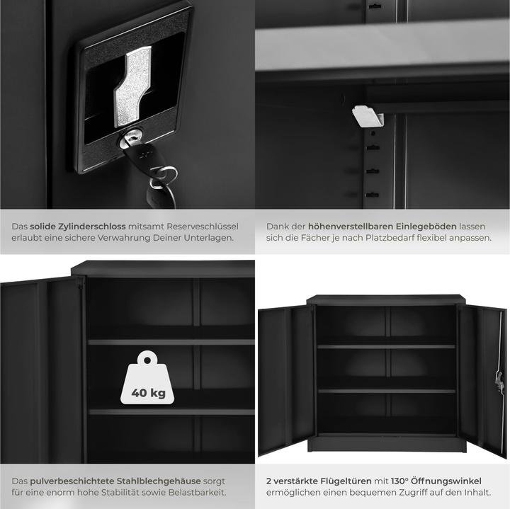 Produktbild tectake Aktenschrank (90 x 40 x 90 cm)